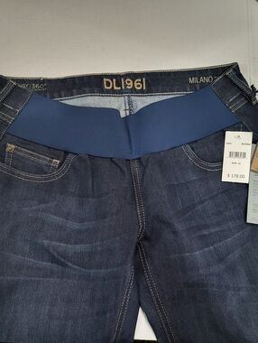 NWT DL1961 Jeans Milano Boot Cut Maternity Sz 31, 4 Way Strech Dark Wash Stretch